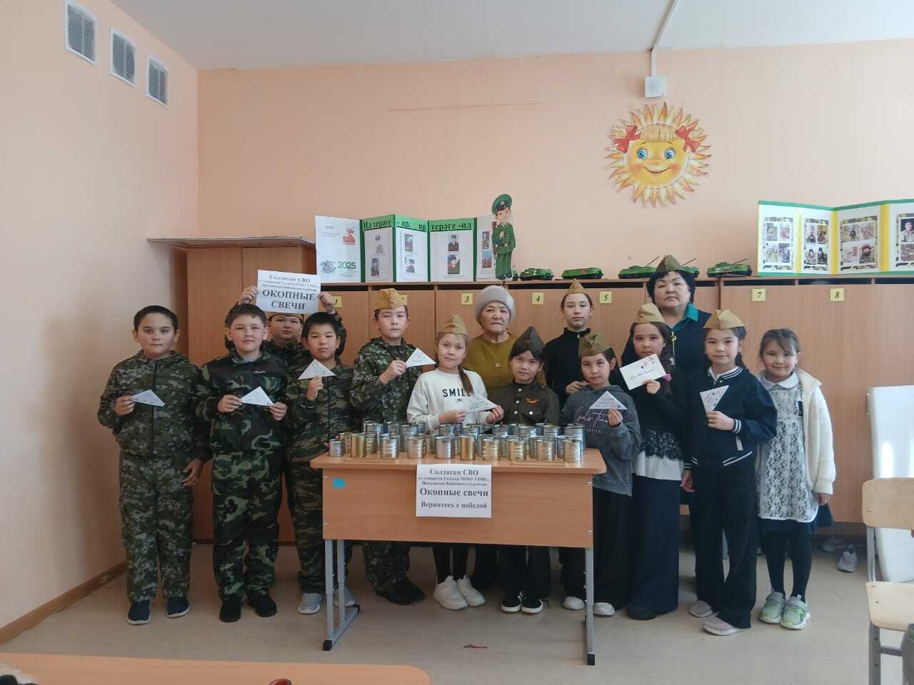 Уҡыусылар блиндаж шәмдәре әҙерләне